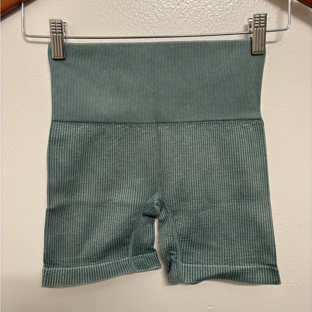 Colsie Ribbed Teal Bike Shorts
